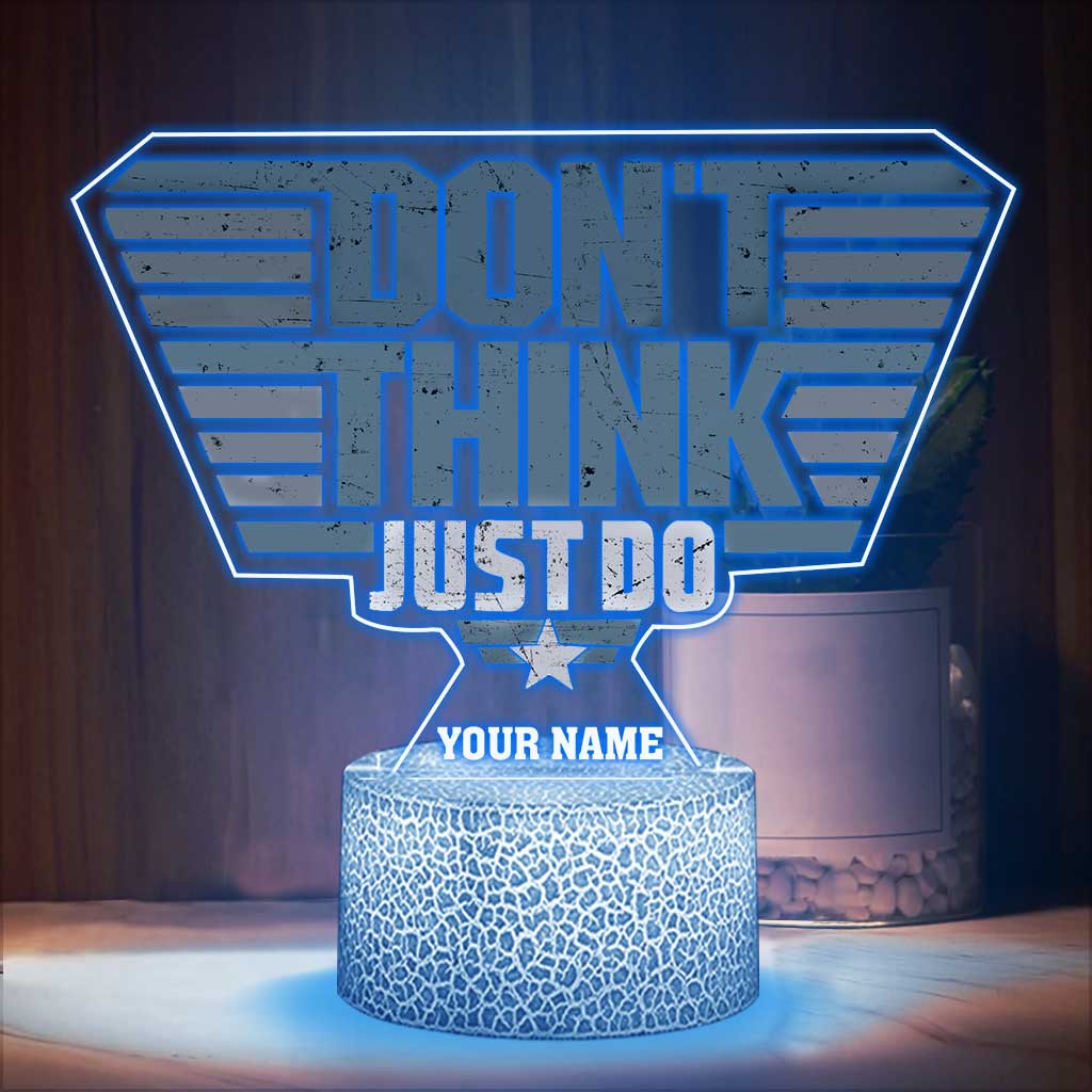 Don't Think Just Do - Personalized Top Gun Shaped Plaque Light Base