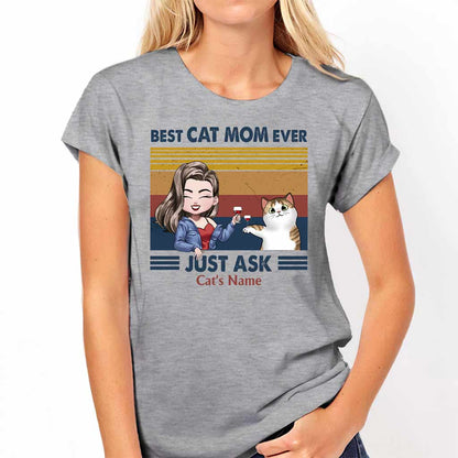 Best Cat Mom Ever - Personalized Cat T-shirt and Hoodie