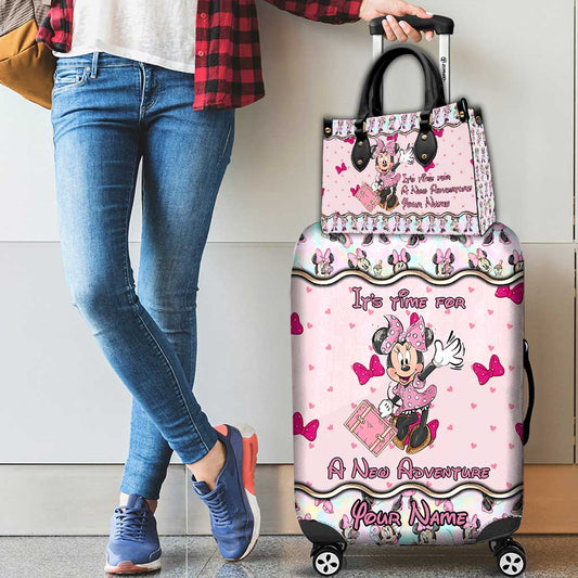 It's Time For A New Adventure - Personalized Mouse Leather Handbag & Luggage Cover