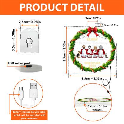 Family Is The Greatest Christmas Gift - Personalized Christmas Family Round Led Acrylic Ornament