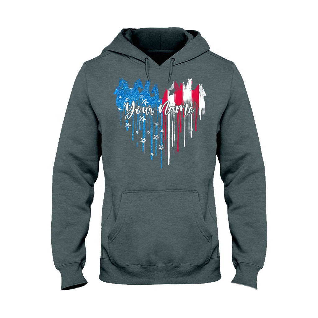 Love Horses Free Spirit - Personalized Independence Day T-shirt and Hoodie