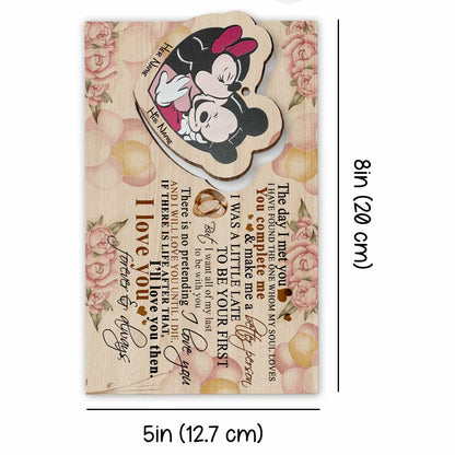 To My Husband - Personalized Christmas Mouse Wooden Card Pop Out Ornament