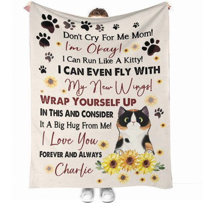 Don't Cry For Me Mom - Personalized Mother's Day Cat Blanket