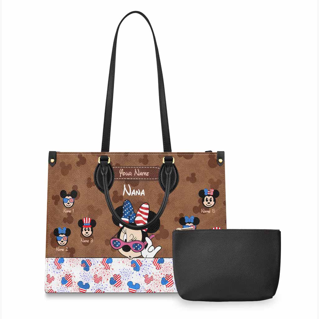 Nana's Magic - Personalized Independence Day Grandma Leather Handbag