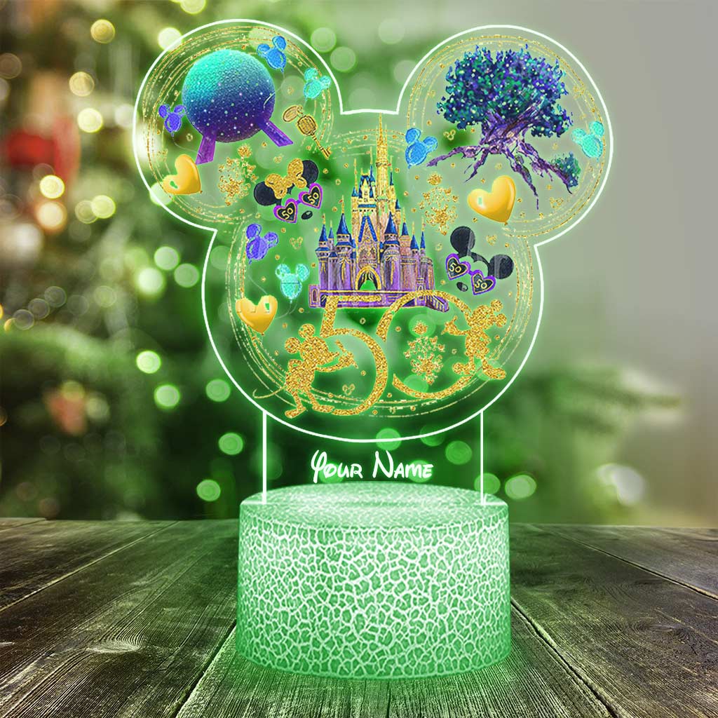 50 Yeas Of Magic - Personalized Mouse Shaped Plaque Light Base