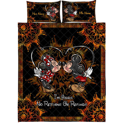 I'm Yours No Returns Or Refunds - Personalized Mouse Quilt Set
