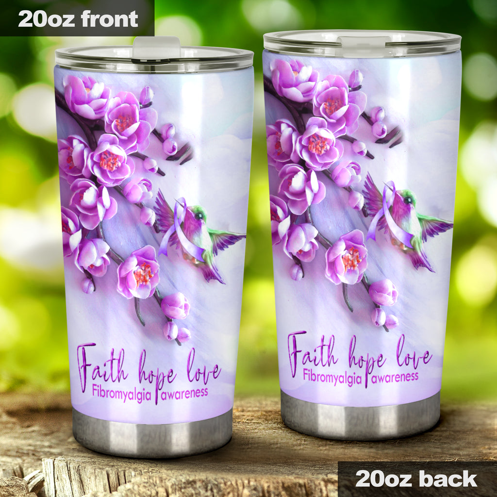 Faith Hope Love Fibromyalgia Awareness Tumbler 0622