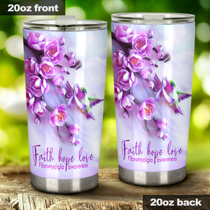 Faith Hope Love Fibromyalgia Awareness Tumbler 0622
