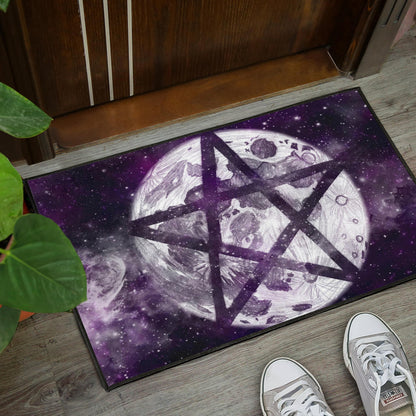 Pentagram Moon Wicca - Witch Doormat 0822