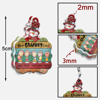 Best Mimi Claus - Personalized Christmas Grandma Keychain (Printed On Both Sides)