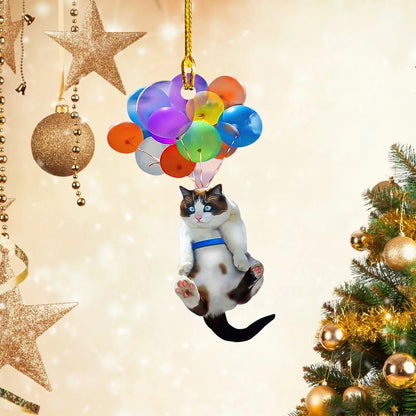 Cat Hanging Cat Balloon - Cat Ornament (Printed On Both Sides) 1022