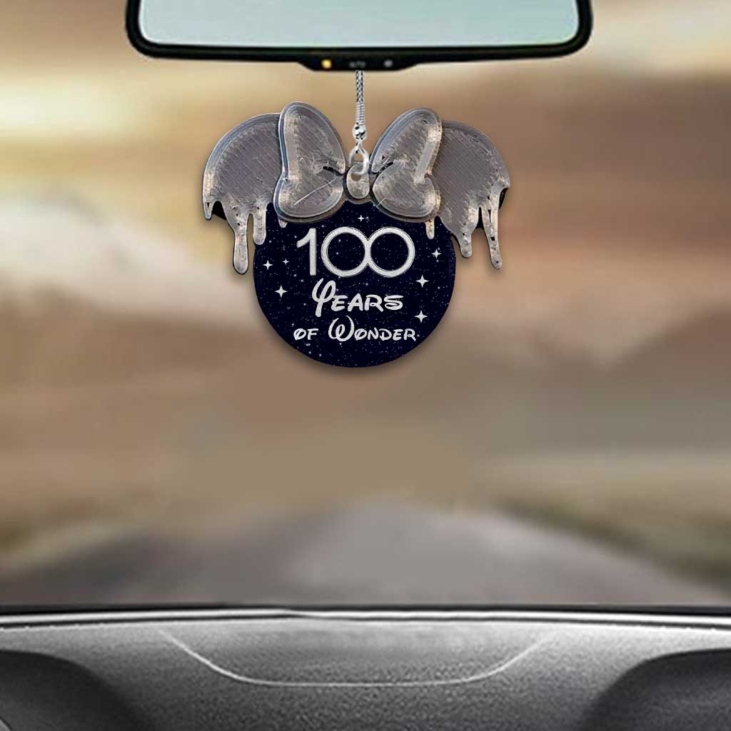 100th Magical - Personalized Mouse Car ornament (Printed On Both Sides)