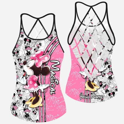 Cute Pink Mouse Ears - Personalized Cross Tank Top