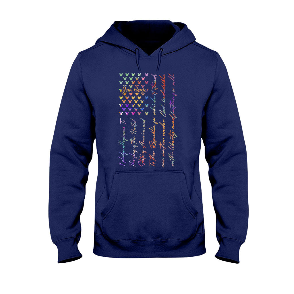 Mouse Ears Pledge Of Allegiance - Personalized Independence Day T-shirt and Hoodie