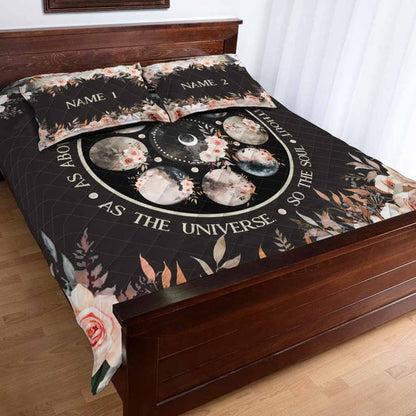 As The Universe So The Soul - Personalized Witch Quilt Set