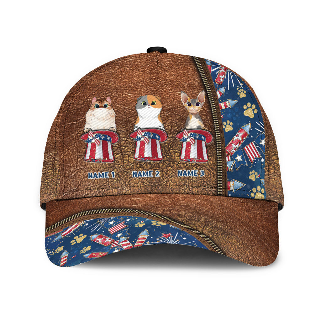 Happy 4th Of June - Personalized Cat Classic Cap
