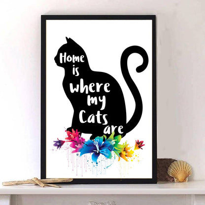 Home Is Where My Cat Are - Cat Owner Poster 0921