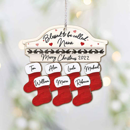 Blessed To Be Called Nana - Personalized Christmas Grandma Ornament (Printed On Both Sides)