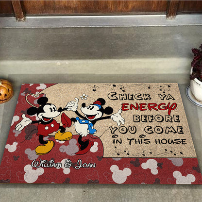 Check Ya Energy - Personalized Couple Mouse Doormat