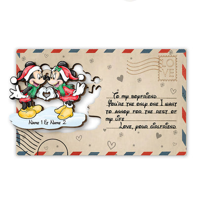 You Are The Only One - Personalized Christmas Mouse Wooden Card Pop Out Ornament