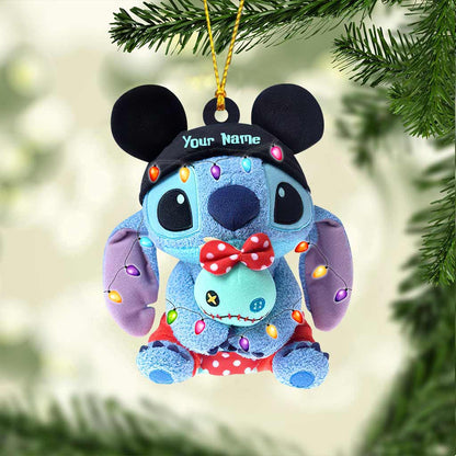 Magical Ohana - Personalized Christmas Mouse Ornament (Printed On Both Sides - Not Stuffed Animal)