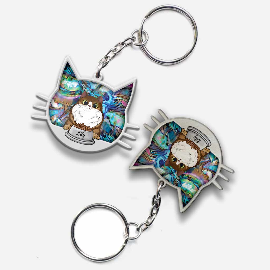 Drive Safely Cat Mommy - Personalized Cat Keychain (Printed On Both Sides)