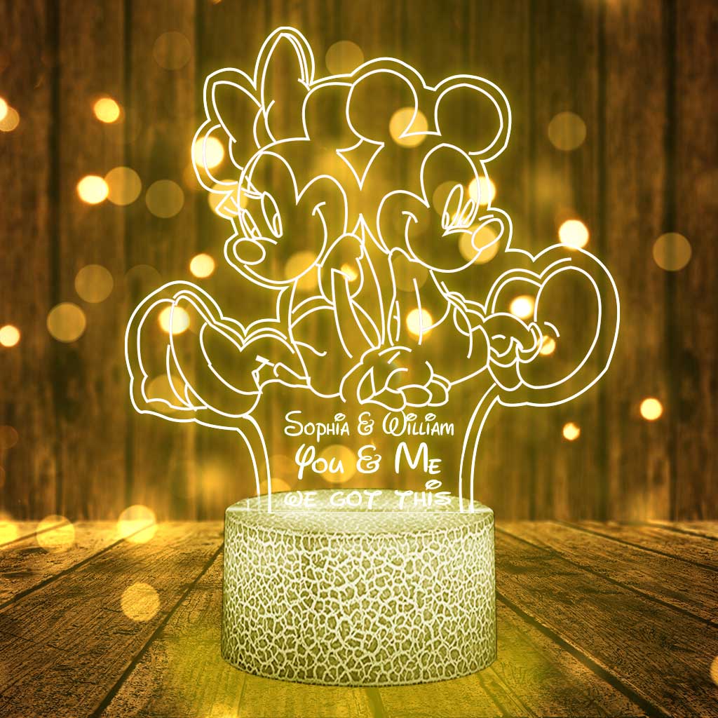 Annoying Each Other - Personalized Couple Mouse Shaped Plaque Light Base