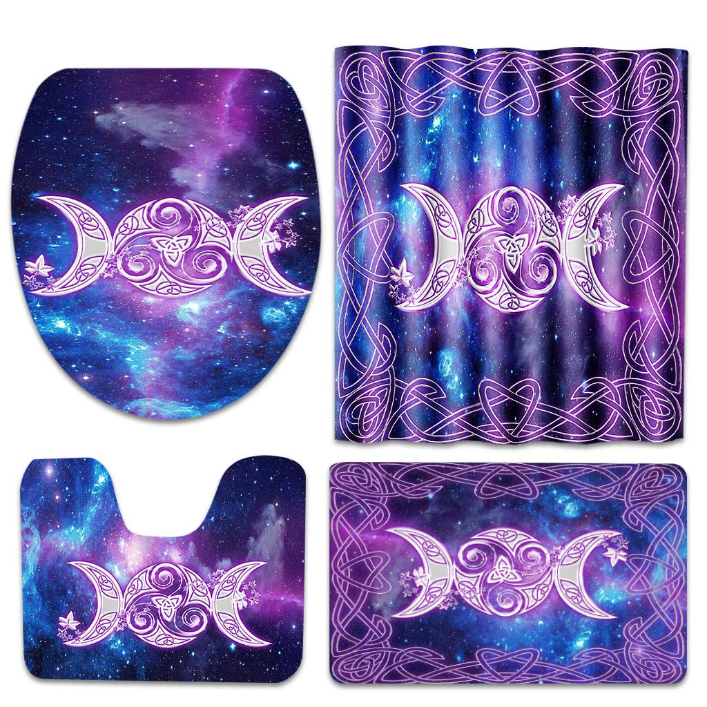 Moon Phase - Witch Bathroom Curtain & Mats Set