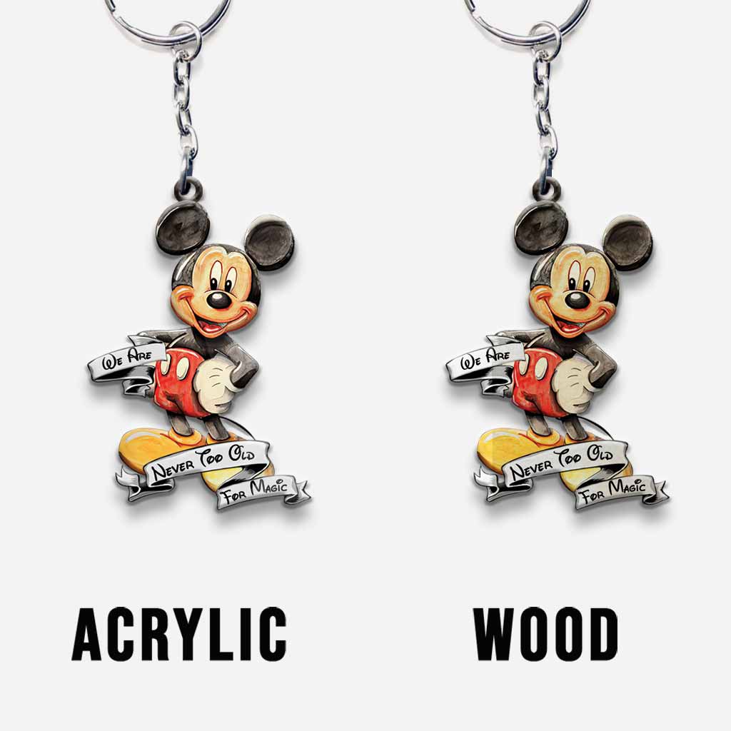 Never Too Old Mouse Keychain (Printed On Both Sides)