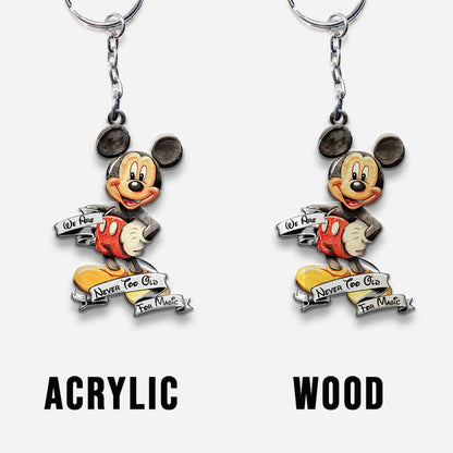 Never Too Old Mouse Keychain (Printed On Both Sides)