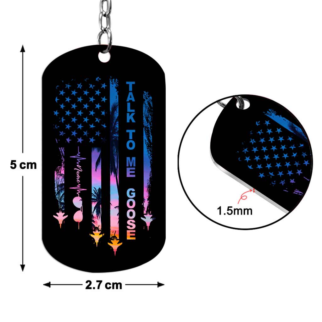 Talk To Me - Personalized Independence Day Top Gun Stainless Steel Keychain