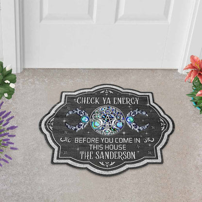 Check Ya Energy - Personalized Witch Shaped Doormat