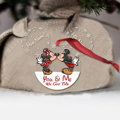 You & Me - Personalized Christmas Mouse Transparent Ornament