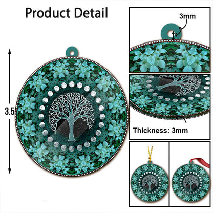 Winter Solstice Tree & Moon Phases - Witch Ornament (Printed On Both Sides) 1022