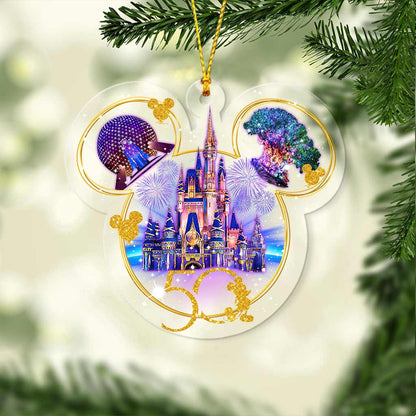 Magical World - Christmas Mouse Transparent Ornament