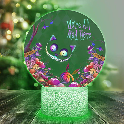 We're All Mad Here - Halloween Mouse Shaped Plaque Light Base