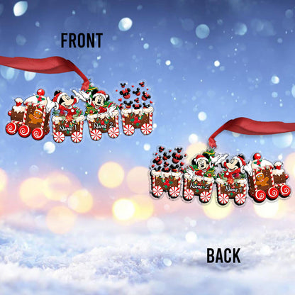 Merry Christmas Train - Personalized Christmas Mouse Transparent Ornament