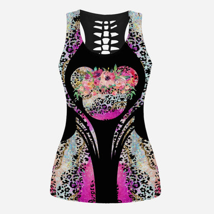 Pink Agate Sweet Mouse Ears - Hollow Tank Top and Leggings