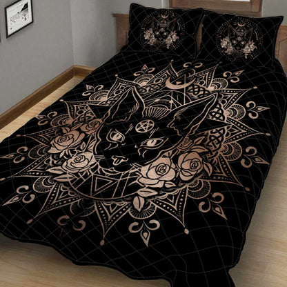 Occult Cat Wicca - Witch Quilt Set 0822