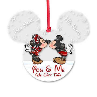 You & Me - Personalized Christmas Mouse Transparent Ornament