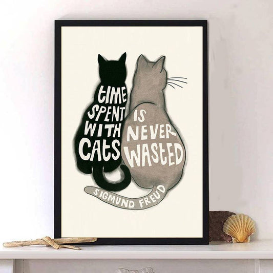 Time Spent With Cats Is Never Wasted - Cat Poster 0921