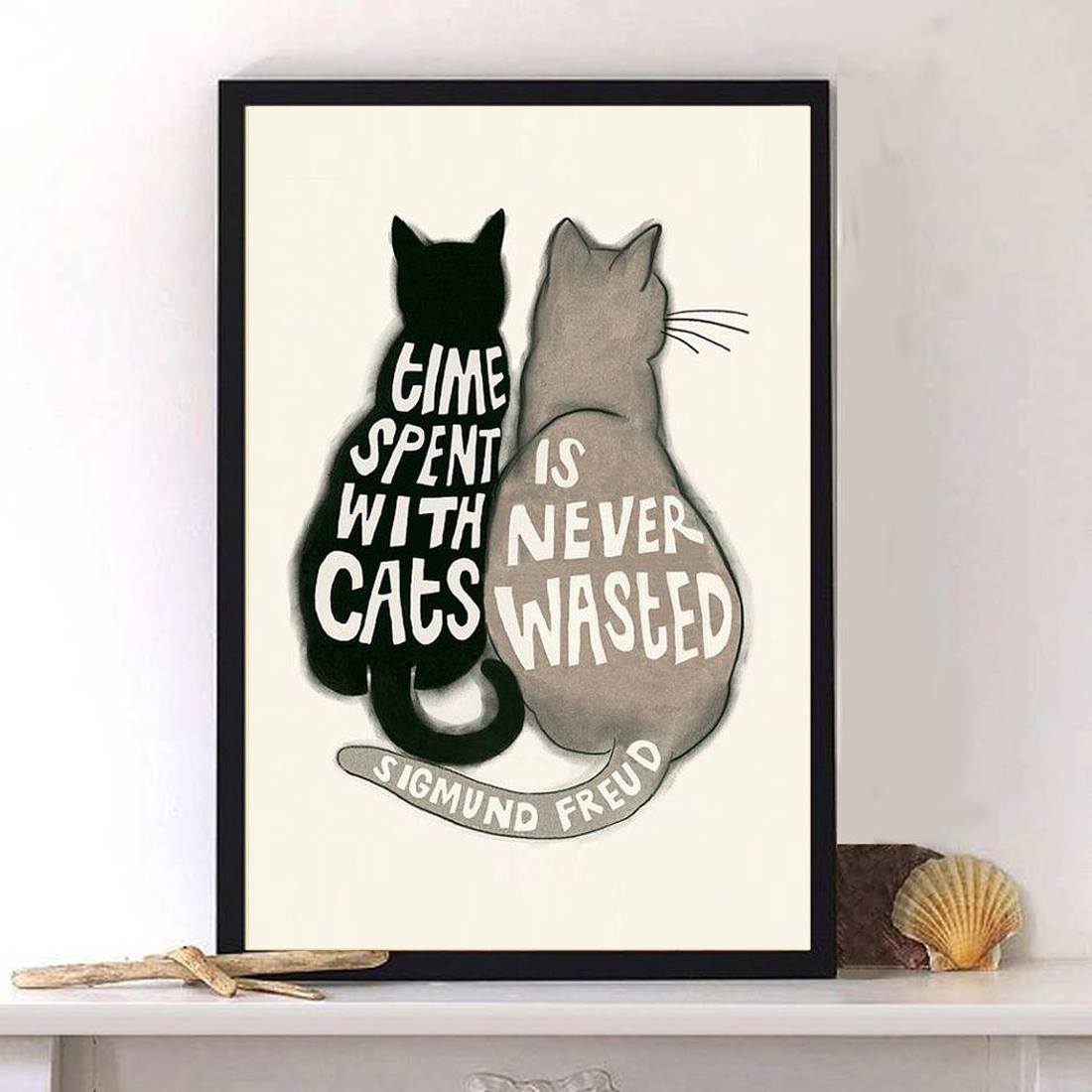 Time Spent With Cats Is Never Wasted - Cat Poster 0921