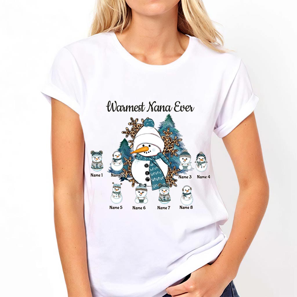Warmest Grandma Ever - Personalized Christmas  T-shirt and Hoodie
