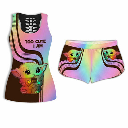 Cute Master - The Force Hollow Tank Top and Women Shorts