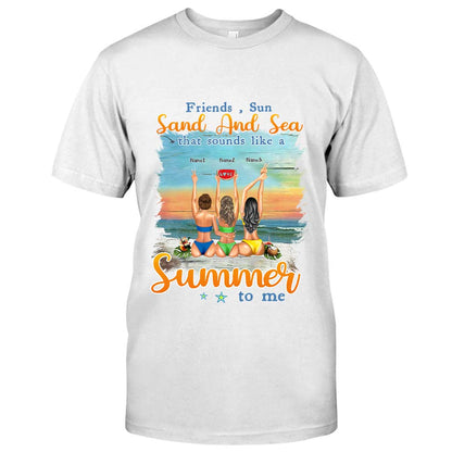 I Love You To The Beach And Back - Personalized Bestie T-shirt and Hoodie