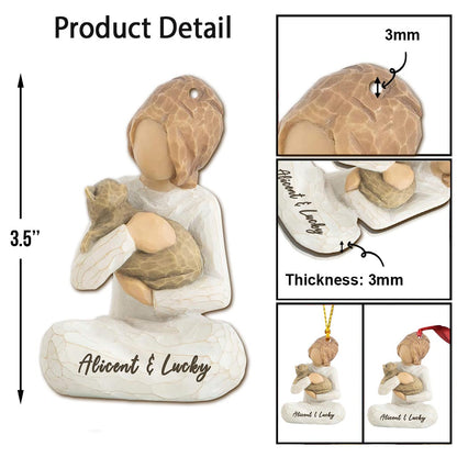 Best Cat Mom Ever - Personalized Christmas Cat Ornament With 3D Pattern Print (Printed On Both Sides)