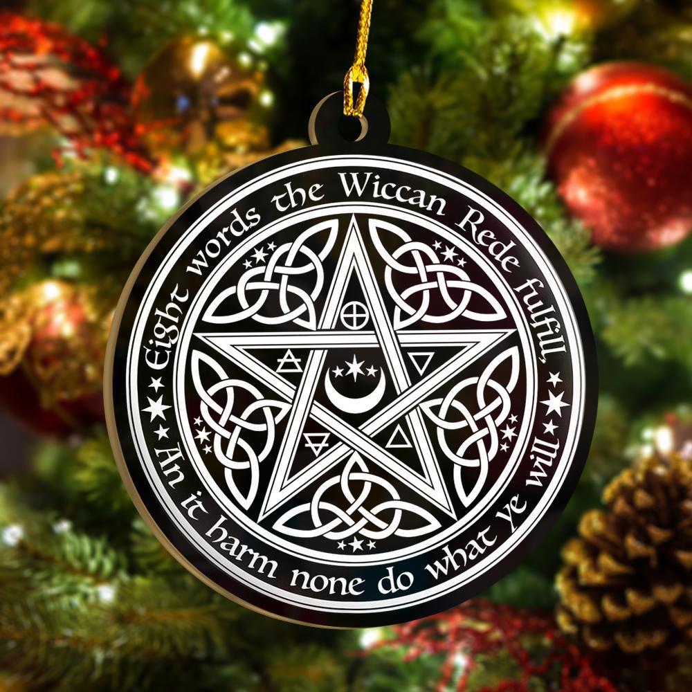 Pentacle Harm None Wicca - Witch Ornament (Printed On Both Sides) 1022
