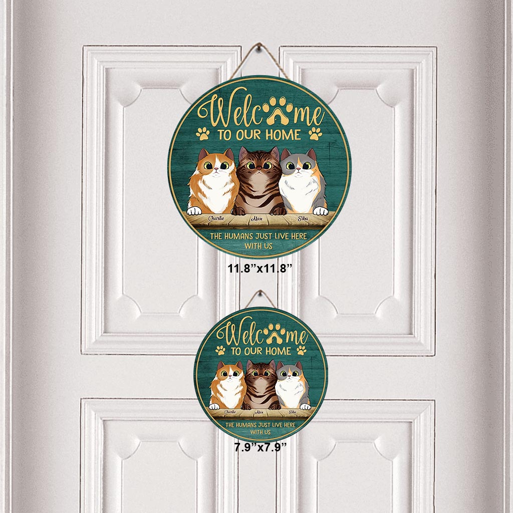 Peeking Cats - Personalized Cat Wood Sign