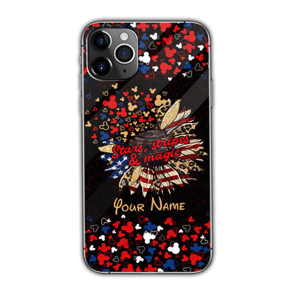 Stars Stripes And Magic - Personalized Independence Day Mouse Phone Case