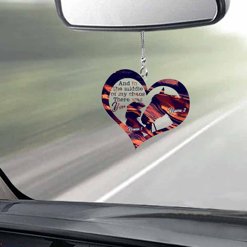 And In The Middle Of My Chaos - Personalized Horse Transparent Car Ornament